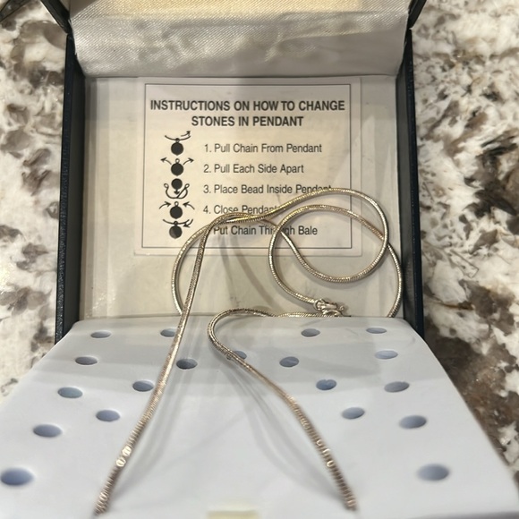 Sterling silver Italy, 925 necklace with crystal stones vintage old school retro - Picture 3 of 3